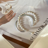 Metal Circle Cuff Bangle Bracelet for Women Girls
