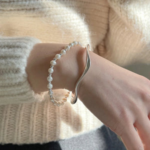 Metal Circle Cuff Bangle Bracelet for Women Girls
