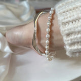 Metal Circle Cuff Bangle Bracelet for Women Girls