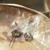 Zircon Tassel Clip Earrings Set Wedding Ear Jewelry