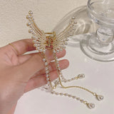Pearl Wings Hair Claws Tassel Crab Clip Headwear