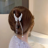 Pearl Wings Hair Claws Tassel Crab Clip Headwear