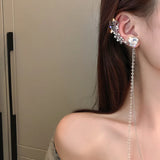 Rhinestone Butterfly Ear Clip Crystal Tassel No Piercing Cartilage Jewelry