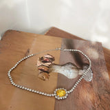 Crystal Choker Necklace Rhinestone Pendant Party Jewelry