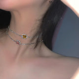Crystal Choker Necklace Rhinestone Pendant Party Jewelry