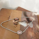 Crystal Choker Necklace Rhinestone Pendant Party Jewelry