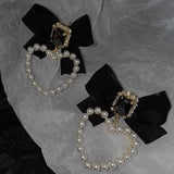 Crystal Drop Earrings Pearl Heart Jewelry