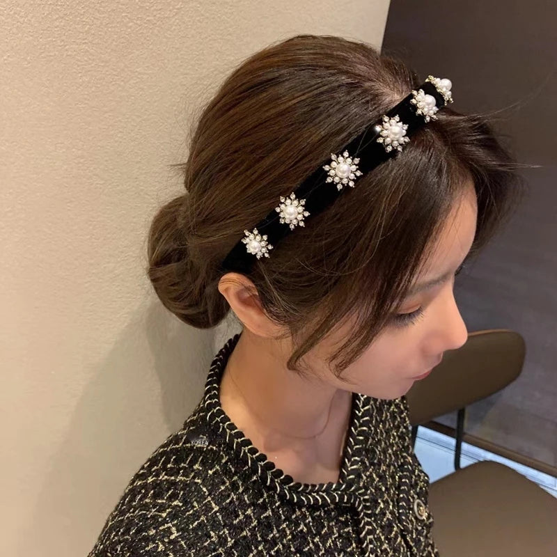 Vintage Crystal Hairbands Pearl Headwrap Party Hair Accessories