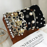 Vintage Crystal Hairbands Pearl Headwrap Party Hair Accessories