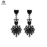 Vintage Crystal Heart Drop Earrings Party Jewelry