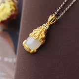 Dragon Baby Pendant Necklace with Green Zircon Choker