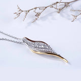 MENGYI Multicolor Leaf Pendant Necklace Long Chain Party Gift