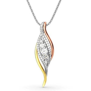 MENGYI Multicolor Leaf Pendant Necklace Long Chain Party Gift
