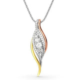 MENGYI Multicolor Leaf Pendant Necklace Long Chain Party Gift