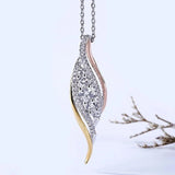 MENGYI Multicolor Leaf Pendant Necklace Long Chain Party Gift