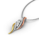 MENGYI Multicolor Leaf Pendant Necklace Long Chain Party Gift