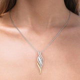 MENGYI Multicolor Leaf Pendant Necklace Long Chain Party Gift