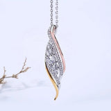 MENGYI Multicolor Leaf Pendant Necklace Long Chain Party Gift