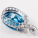 Oval Zircon Pendant Necklace Women Anniversary Jewelry