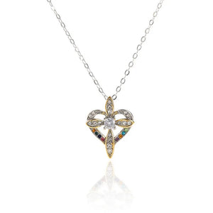 MENGYI Heart Shape Cross Pendant Necklace Romantic Jesus Wedding Choker