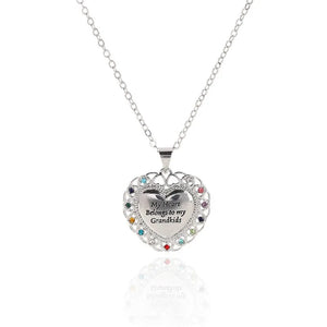 Romantic Heart Pendant Necklace Multicolor Zircon Choker Women Valentines Gift