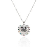 Romantic Heart Pendant Necklace Multicolor Zircon Choker Women Valentines Gift