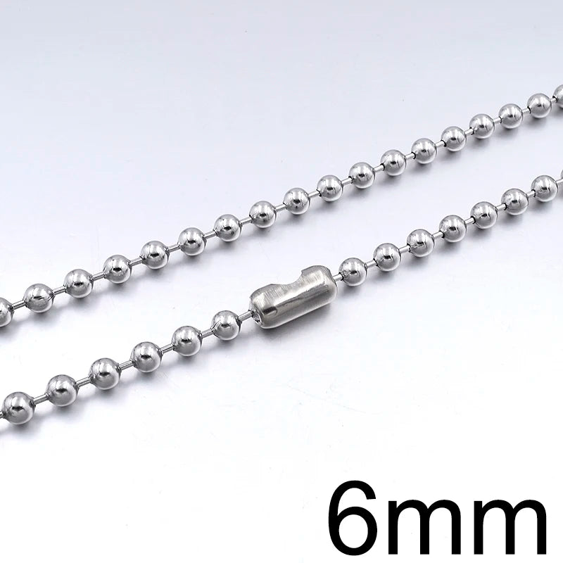 Stainless Steel Bead Ball Chain Choker Necklace Women's Jewelry Gift