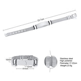 Adjustable Engravable Mesh Silver Steel Bracelet for Men Women