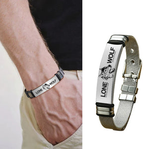 Adjustable Engravable Mesh Silver Steel Bracelet for Men Women