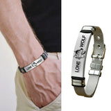 Adjustable Engravable Mesh Silver Steel Bracelet for Men Women