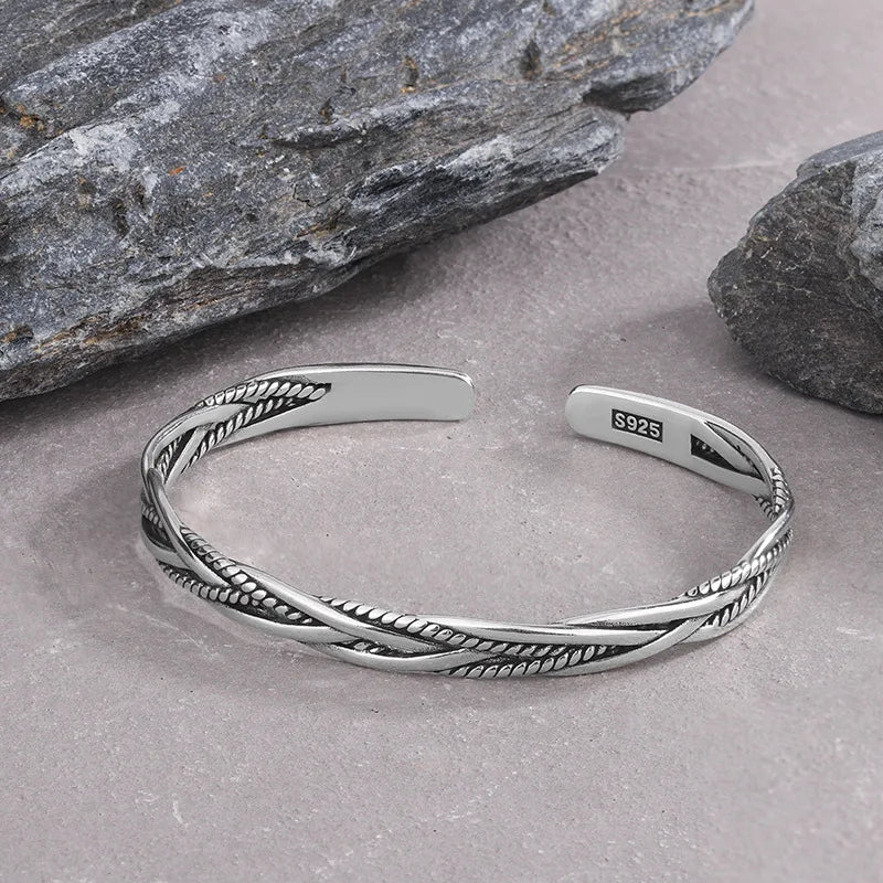 Braided Twist Bracelet Women Classic Opening INS Geometric Birthday Jewelry