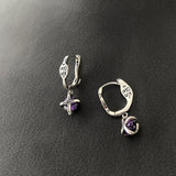 Purple Zircon Earrings for Women Vintage Party Jewelry