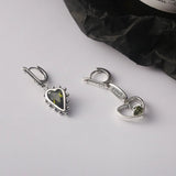 Allergy-Free Silver Earrings Love Heart Zircon Jewelry