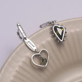 Allergy-Free Silver Earrings Love Heart Zircon Jewelry