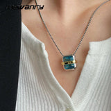 Silver Zircon Necklace Geometric Minimalist Christmas Jewelry