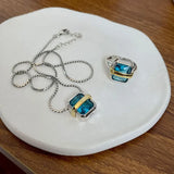 Silver Zircon Necklace Geometric Minimalist Christmas Jewelry