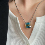 Silver Zircon Necklace Geometric Minimalist Christmas Jewelry