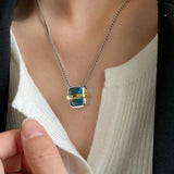 Silver Zircon Necklace Geometric Minimalist Christmas Jewelry
