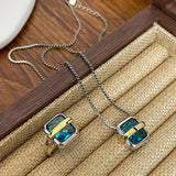 Silver Zircon Necklace Geometric Minimalist Christmas Jewelry