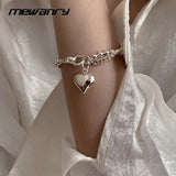Silver Bracelet LOVE Heart Tassel Chain Jewelry Gift