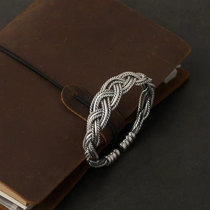 Silver Bracelets Vintage Couple Hollow Twist Bangles Party Jewelry Birthday Gift