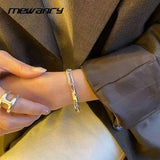 Silver Bracelets Punk Vintage Couples Party Jewelry Hollow Geometric