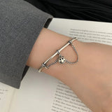 Vintage Hollow Smiley Face Bell Thai Silver Bangles