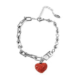 Vintage Silver Bracelet with Strawberry Zircon