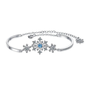 Snowflake Zircon Bracelets for Women Sparkling Party Accessory