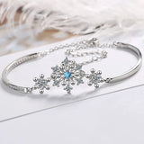 Snowflake Zircon Bracelets for Women Sparkling Party Accessory