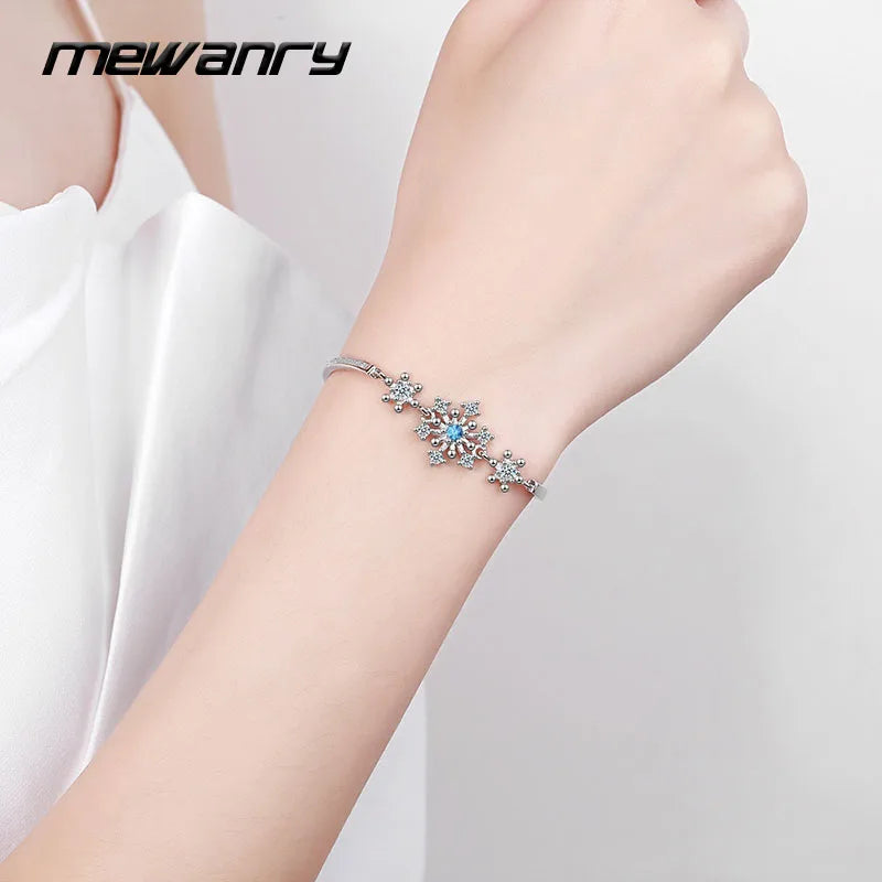 Snowflake Zircon Bracelets for Women Sparkling Party Accessory
