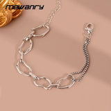 Silver Chain Geometry Bracelet Irregular Creative Birthday Jewelry Gift