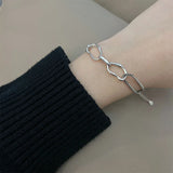 Silver Chain Geometry Bracelet Irregular Creative Birthday Jewelry Gift