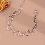 Silver Chain Geometry Bracelet Irregular Creative Birthday Jewelry Gift